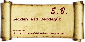 Seidenfeld Bendegúz névjegykártya